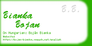 bianka bojan business card