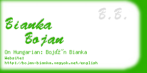 bianka bojan business card